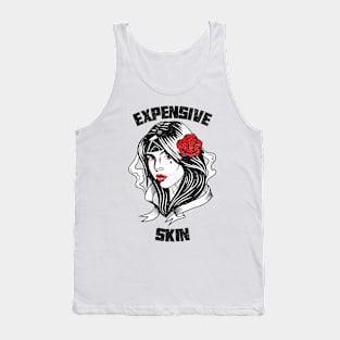 Expensive Skin Girl With A Rose Tattoo Lover Tank Top